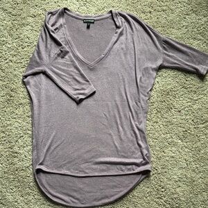 Express Women's lilac V-Neck Top